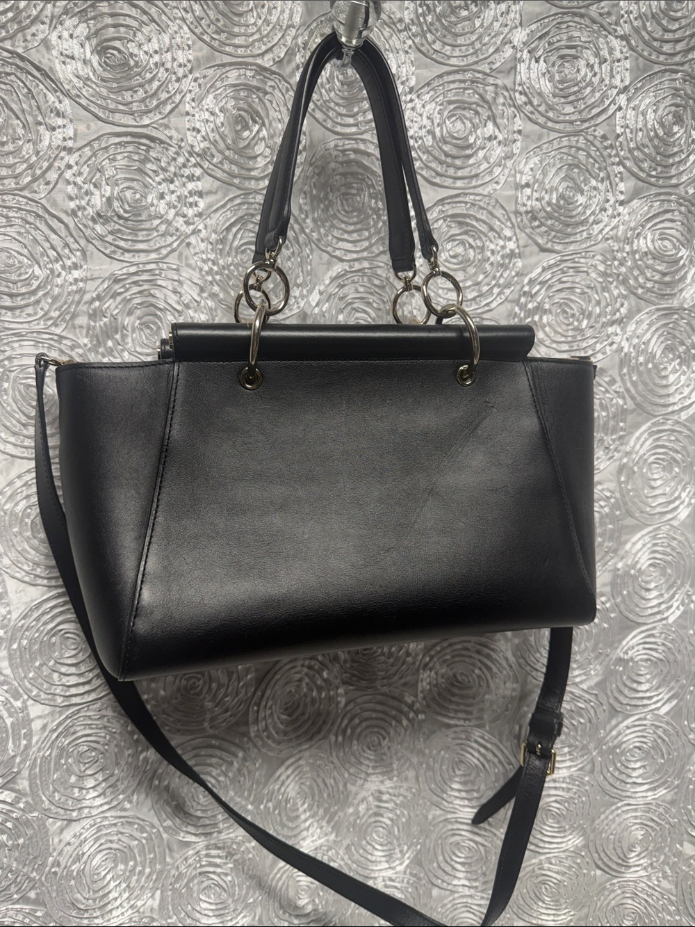 henri bendel Black Leather Shoulder Satchel with Gold Hardware - Picture 2 of 16